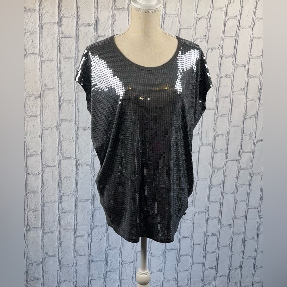 Macy’s Michael Michael Kors Size:L Women Sleevless Sequins Top Charcoal NWOT - Picture 8 of 9